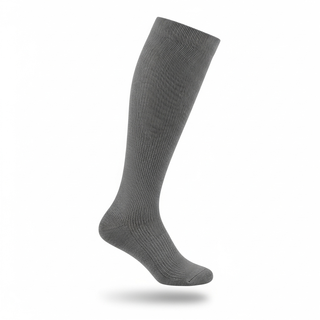 Gray 20-30mmHg compression sock for varicose veins and leg pain, unisex support for daily standing or sitting jobs