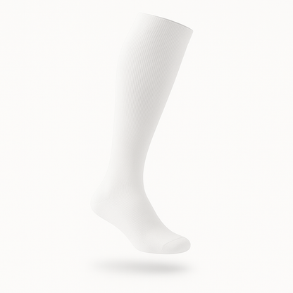 White compression socks for women, 20-30mmHg pregnancy support for leg swelling and fatigue relief during long shifts